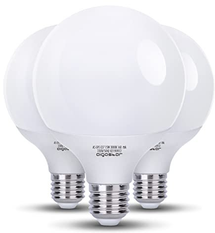 Aigostar LED Lampe E27 15W Glühbirne Ersetzt 99W Glühlampen, LED Glühbirne Globe G95, Warmweiß 3000K Leuchtmittel, 1500 Lumen, Energiespar 3 Stücke