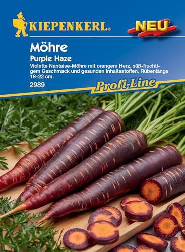Kiepenkerl Profi-Line Möhrensamen Purple Haze, F1 2989 für 3-4 lfd. Meter - fruchtig-süß, Gemüsesamen, Saatgut, Gemüse Pflanzen, lange Erntezeit, resistent, gesund & aromatisch