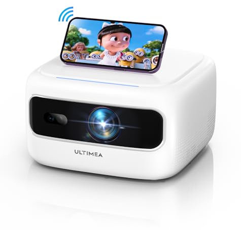 ULTIMEA Mini proyector portátil Full HD con WiFi Mejorado 5G/2.4G y Bluetooth, decodificación 2K, 300 lúmenes ANSI, Enfoque eléctrico, Compatible con iOS Android Phone/TV