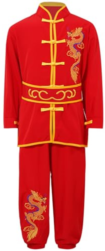 Yhong Kinder Chinesisch Kung Fu Wing Chun Kostüm Set Lange Ärmel Stickerei Trainingsbekleidung Sets Shaolin Training Uniform Performance Outfit