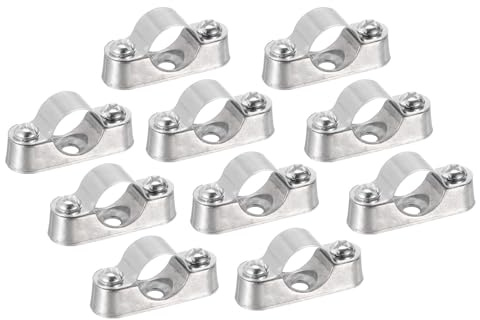 TA-VIGOR 10Pcs Pipe Support Pipe Bracket Clamp, 16mm Pipe Wall Mount Ceiling Mount Rigid Pipe Straps for Pipe Tube Wire Fixing, Laying Plumbing, Electricity, Exhaust