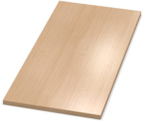 AUPROTEC Plateau de table de 28 mm en hêtre clair 100 x 50 cm - Panneau de particules avec bord ABS de 2 mm et revêtement en polyuréthane - Revêtement en résine de mélamine - Robuste et imperméable