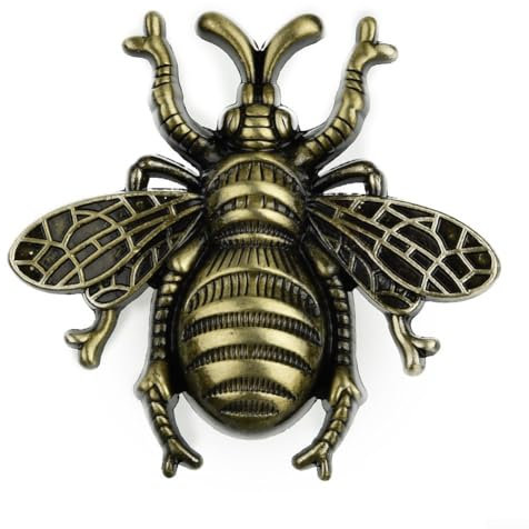 HOgardenME Vintage Gold Zinc Cabinet Knobs, Decorative Metal Bee Shape Knobs Pull Handle for Door Cabinet Drawer, Antique Dresser Knobs Home Furniture Handle(Bronze)