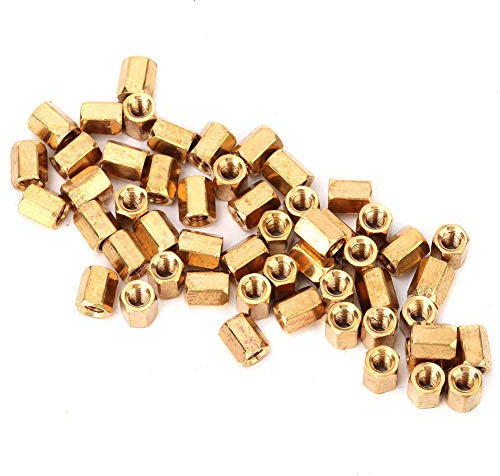 50 Stück Messing M3 X 6 Mm Hohler Doppelpass-Abstandshalter für Leiterplatten, Sechskant-Abstandshalter