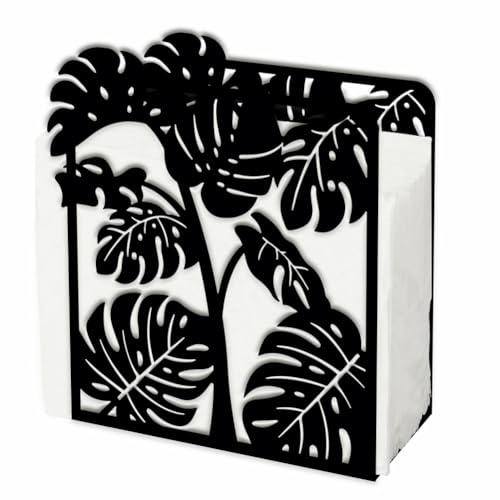 SUPERDANT Monstera Serviettenhalter Grüne Blätter Serviettenspender Für Tische Die Küche Vintage Eisen Serviettenständer Rustikale Servietten Halter Für Bauernhäuser Restaurants Hotels