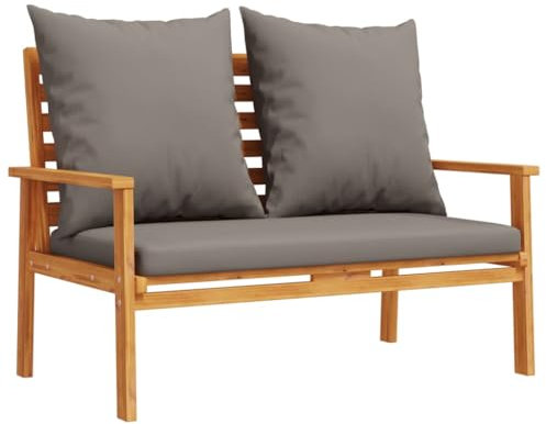 HETFTJN Lounge Sofa Gartenmöbel Set Terassenmöbel Außen Wohnzimmer Möbel - Gartensofa 120 cm mit Kissen Massivholz Akazie für Restaurant Café Garten Hof