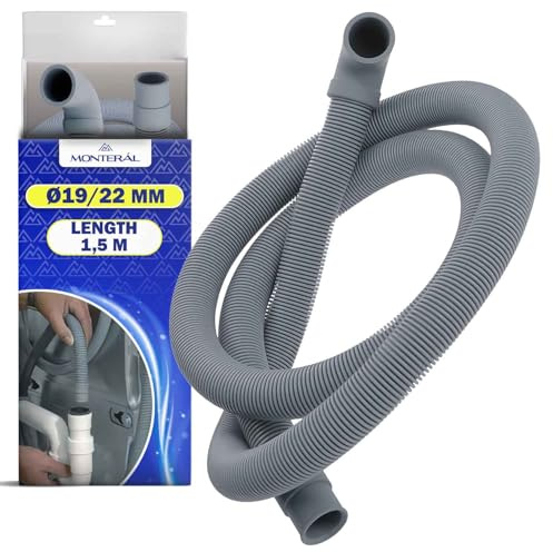 Tuyau Vidange Machine a Laver et Lave Vaisselle 1,5m Ø19/22 mm | Garanzia di 10 Anni - MONTERAL