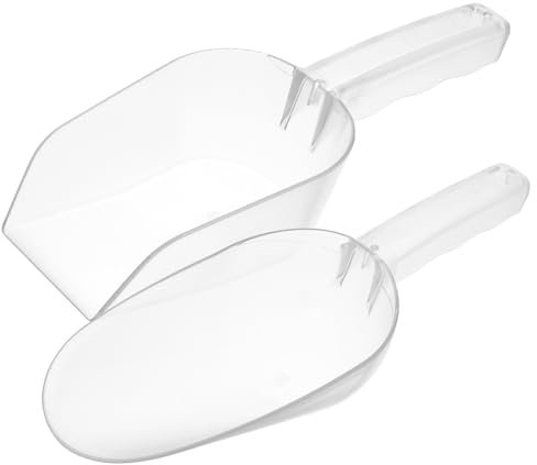 LALADEFIEE Cuillères à Céréales en Plastique Alimentaire 2 Pièces Grand Modèle, Pelles à Glace Et Farine Polyvalentes, Résistantes Et Faciles à Nettoyer, Cuisine Et Service