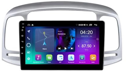 HYNMSM Android 13 2 Din Car Radio 9 '' Receptor de medios digitales para Hyun-dai Accent 3 2006-2011 con pantalla táctil Bluetooth Estéreo para automóvil, radio FM, cámara de visión trasera, control
