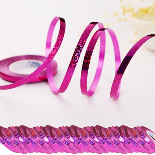 wenweo 240 metri stelle filanti per compleanno, 24 rotoli di stelle filanti rosso rosa con colori vivaci possono essere utilizzati per decorazioni di compleanno, nastro per palloncini, Capodanno