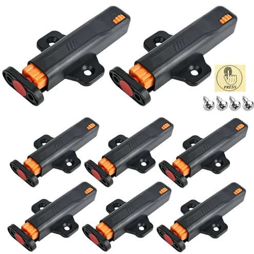 YYTECH Pack of 8 Pressure Door Openers Push to Open, Heavy Duty Push Open Door Opener for Cabinet, 40N Spring Snap Lock Press Open for Kitchen Cabinets & Large Cabinets One-Handed Operation