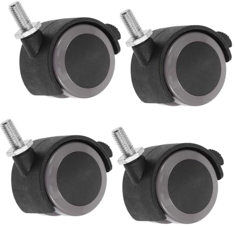 Ruedas Silla Oficina de Repuesto M8 X 15mm, 4 Piezas | Pvc Abs Acero Inoxidable Pu, Funcionamiento Silencioso Rotación 360°, Carga Fuerte y Montaje Fácil