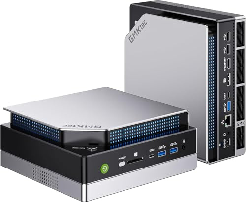 GMKtec EVO-X2 Mini PC AI AMD Ryzen AI MAX+ 395 (hasta 5,1GHz) Mini PC Gaming, 96GB LPDDR5X 8000MHz (12GB*8), SSD PCIe 4.0 de 1TB, Pantalla 8K Cuádruple, WiFi 7 y USB4, Lector de Tarjetas SD 4.0