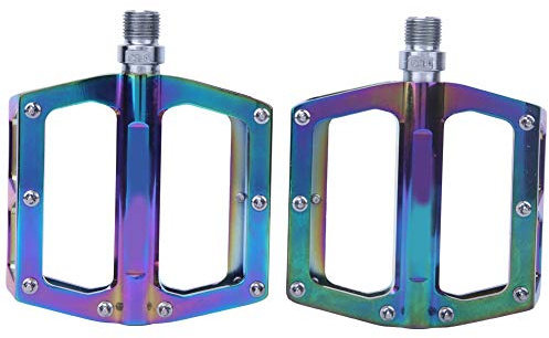 Pedali Bici da Corsa e Mountain Bike, Pedale Largo in Lega di Alluminio Colorato MJ - 058, Resistente e Leggero - Superficie Antiscivolo, Cuscinetto Autolubrificante, Uso Univers