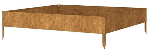 Bancal alto de acero corten 100 x 100 x 26 cm – Jardín para verduras y flores – duradero y resistente a la intemperie – ideal para pequeños jardines y terrazas