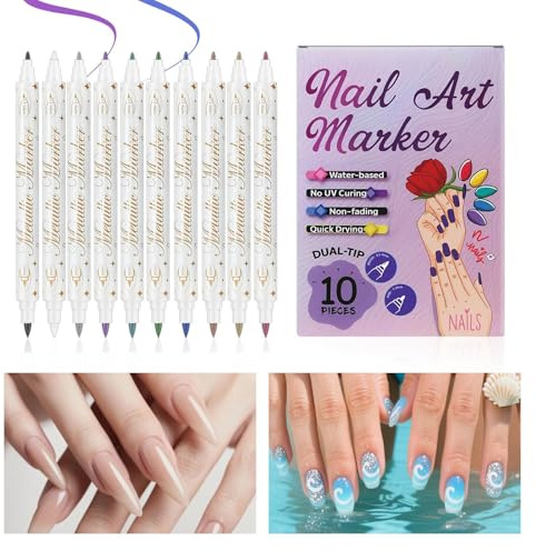 Nail Pen,10 Colors Long-lasting Quick Drying Manicure Tools | Nail Paint Pens | For Girls Teens Moms Exercise Salon Home Party Holiday Summer Spring Halloween Daily