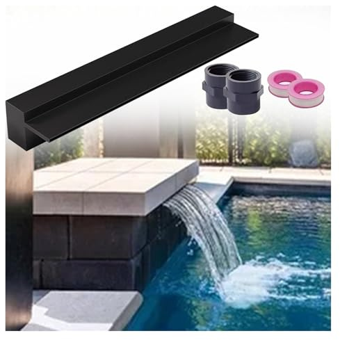 Fontana per piscina in acciaio inox, cascata da incasso a parete, uscita a cascata con connettore per tubi, per giardino, laghetto, patio, terrazza, giochi d'acqua, 72 60 48 40 36 34 24 20 18 40,6 cm