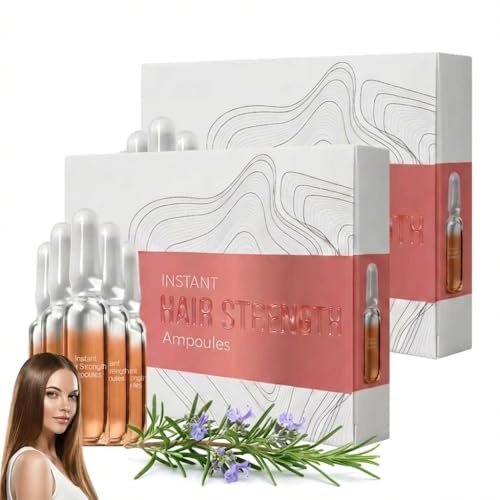 Ampollas para el cabello fortalecedoras instantáneas, ampollas para el cabello dañado y seco, tratamiento capilar sin lavado, loción hidratante y reparadora profunda (2 unidades)