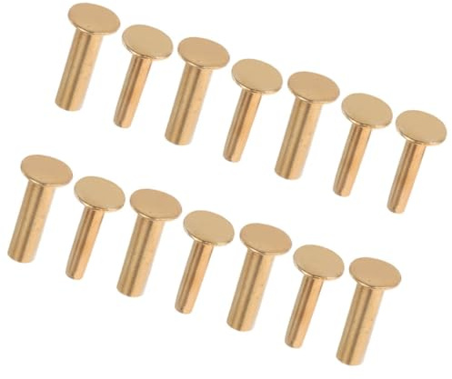 SOLUSTRE Set 7 Paia Rivetti in Rame per Manico da Cucina Fissaggio Sicuro e Facile Installazione Manici per Fai da Te e Riparazioni