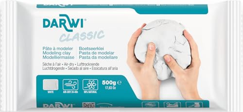 Darwi Classic - Pasta de modelar (500 g, se Seca al Aire), Color Blanco