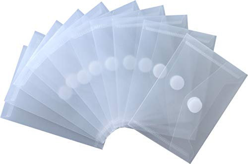 Dokumententaschen / Sammelmappen / Sichttaschen A7 quer mit Klappe und Klettverschluss - 10 Stück