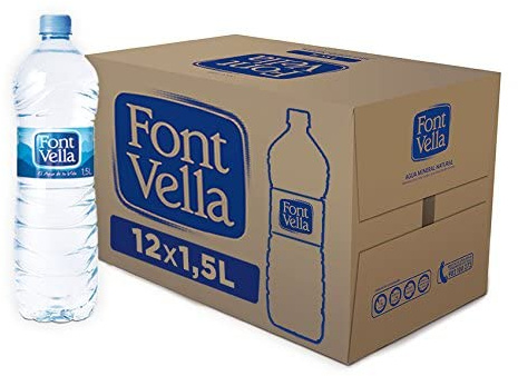 Font Vella - Agua Mineral Natural fácil de apilar- Caja 12 x 1,5 L
