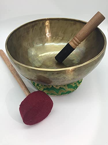 25,4 cm OM Mane Padme Hum Mantra sculpté Bol chantant pour méditation, Thérapie de guérison et de la musique – tibétain fait à la main bols à partir du Népal