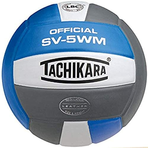 Tachikara Volleyball aus Vollnarbenleder, Blu-White-SIL