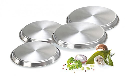 Krüger Edelstahl Herdabdeckplatten-Set 2-teilig | Ø 16 & 20 cm | Aus Edelstahl | Schützt Kochfelder & schafft zusätzliche Arbeitsfläche | 2-teilig | Für Küche & Haushalt