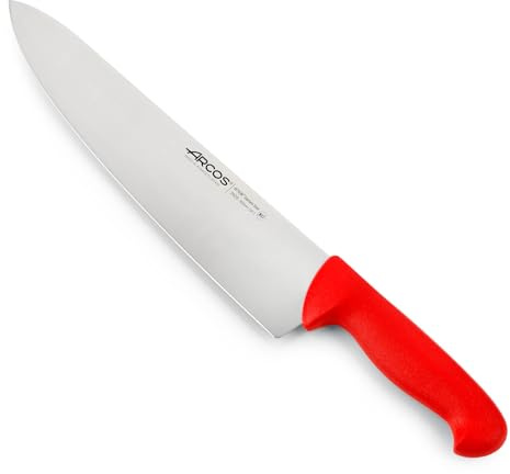Arcos Kochmesser Professionell - Edelstahlklinge Nitrum 300 mm - Roter Polypropylen-Griff - Präziser Schnitt - Serie 2900