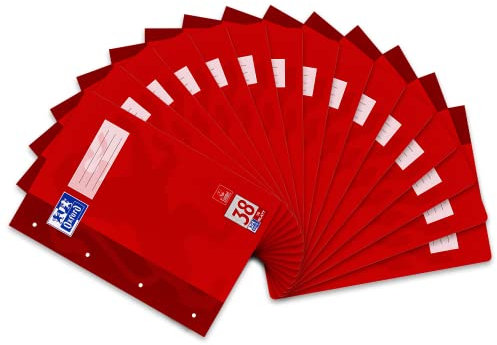 Oxford Schulheft A4, 16 Blatt, Lineatur 38, kariert, gelocht, 15 Stück