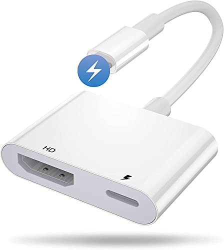 BeckenBower® HDMI Adapter [ No Power Needed ],1080P Digital AV Adapter, [Apple MFi Certified] Sync Screen HDMI Connector Adaptor, Compatible with Phone 14 13 12 11 XS XR X 8 7