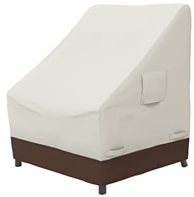 Amazon Basics Housse de protection pour fauteuil de jardin à dossier haut, Beige/ Brun Clair, 1er-Pack
