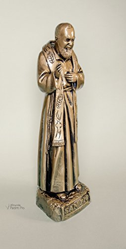 ricordapadrepio.it Statua Padre Pio 'benedicente' cm60 in resina, effetto bronzato