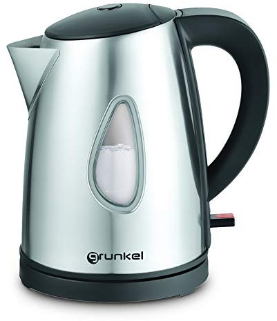 Grunkel - HV-10FX - Hervidor Eléctrico de Agua, con Indicador de Acabado, con Potencia para Rápida Ebullición de Alta Velocidad, incluye un Filtro en boca. Libre de BPA - 1 Litro
