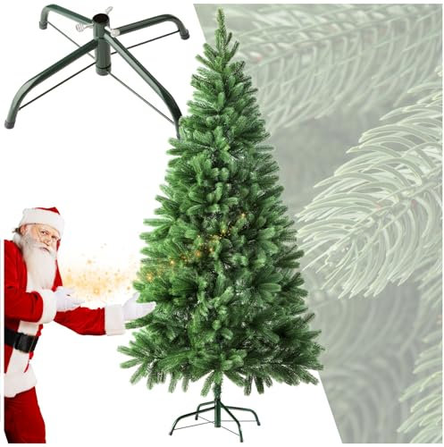 tectake® Albero di Natale Artificiale Premium, Albero di Natale Verde Base in acciaio, Aspetto Naturale, Facile da Pulire, Montaggio Rapido, Peso 5,5 kg - Verde - Premium - 180 cm / 742 Rami Folti