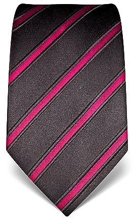Vincenzo Boretti Herren Krawatte reine Seide gestreift edel Männer-Design zum Hemd mit Anzug für Business Hochzeit 8 cm schmal/breit fuchsia