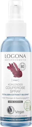 Bio Kühlendes Couperose Spray von LOGONA Naturkosmetik für zu Couperose neigende Haut mit exklusivem Wirkstoff SILIDINE® , Kühlt und lindert Spannungsgefühle, OHNE ALKOHOL, Natürlich & Vegan, 125 ml