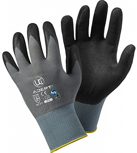 UCI 10 x Adept Nylon & Lycra Comfortable Breathable NFT Nitrile Foam Gloves (10/XL)