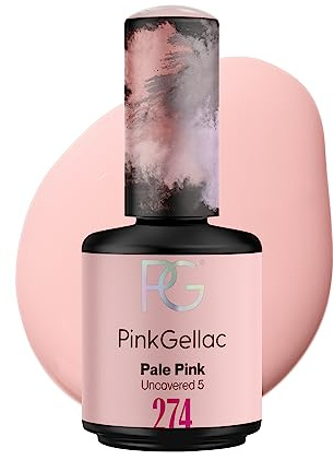 Pink Gellac Gel Nagellack UV, Veganes Nagelgel - 274 Pale Pink 15 ml | Gelnagellack für UV Lampe, Einfache Anwendung Nail Polish für 14 Tage Salonqualität, Gellack Made in Holland
