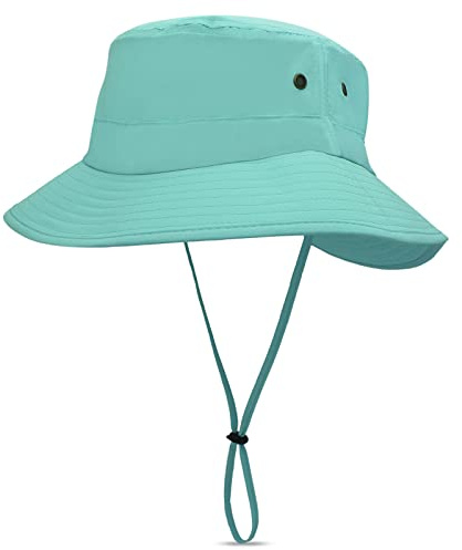 DORRISO Damen Sonnenhut Buschhüte UPF 50+ Strand Faltbar Safarihut Reisen Outdoor Hut Fischerhut Mode Neu Bergsteigen Campinghut Reisen Damen Sonnenhut Blau A