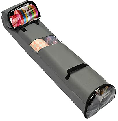 QYLJZB Weihnachtsgeschenkpapier-Aufbewahrungsbox, Geschenkpapier-Aufbewahrungstasche, Geschenkpapier-Aufbewahrungstasche mit abnehmbarem Zubehör-Tragetasche und Griffen, strapazierfähiges Nylongewebe