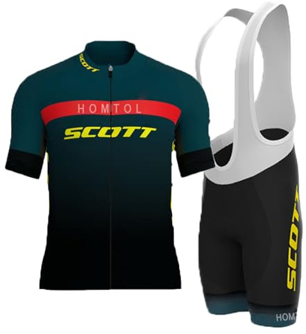 HOMTOL Herren Fahrrad Anzüge Kurzarm Fahrrad Trikot set Atmungsaktive Radtrikot Fahrradbekleidung Set Schnelltrocknend