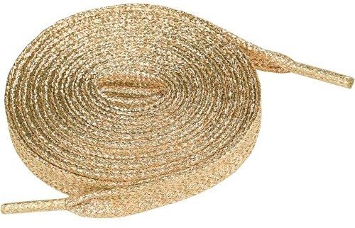 sourcing map Glitzernde Metallic Funkelnde Schimmernde Flache Sneakers Schnürsenkel Schnürsenkel Schnürsenkel Rose Gold 200cm/78.74