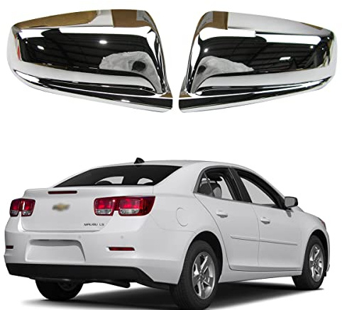 Chrome Mirror Cover Compatible with 2013 2014 2015 2016 Chevy Malibu LS LT LTZ Side Mirror Caps (Mirror Cover)