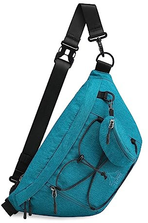 G4Free Große Bauchtasche Brusttasche Gürteltasche Sling Rucksack RFID-Hüfttasche für Damen und Herren für Sport Reisen Wandern Radfahren
