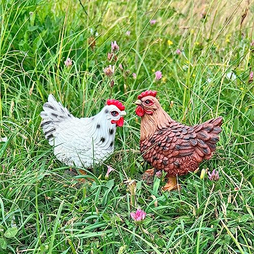 Farmwood Pair of Standing Garden Chicken Ornaments