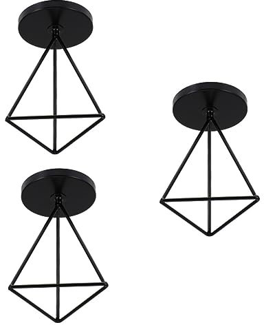 Warmhm 3stücke Kerzenständer Geometrisch Aus Eisen Stabiler Kerzenhalter Für Stabkerzen Stilvolles Wohnaccessoire Für Hochzeit Und Romantisches Candlelight-Dinner Schwarzer