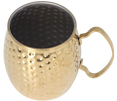 Moscow Mule Becher, 500ml große Größe gehämmert Tassen 304 Edelstahl Auskleidung reines Kupfer Plating Messing Griffe Durchmesser lebensmittelecht reinem massivem Kupfer Becher für Bars Hotels Restaur