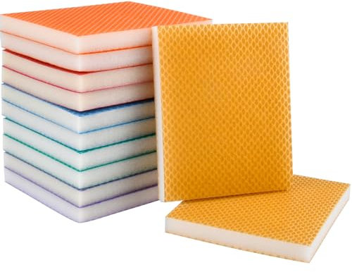 BATINO 12 Stück Schleifschwämme, 100/120/150/180/220/240 Körnung Flexibles Nass-Trocken-Schleifpapier, Handschleifblöcke, Schleifpads für Schleifen, Polieren Metall, Holz, Stahl, Edelstahl